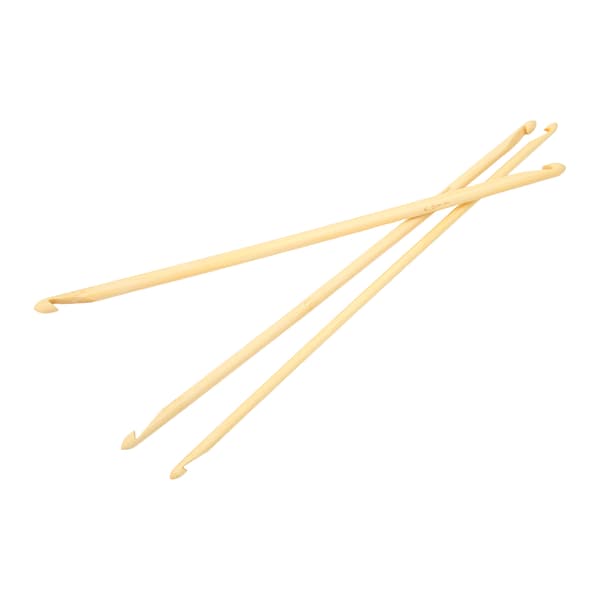 3-pack crochet hook set, various sizes, double-ended, non-slip, bamboo, Tunisian crochet hook for knitting and sewing