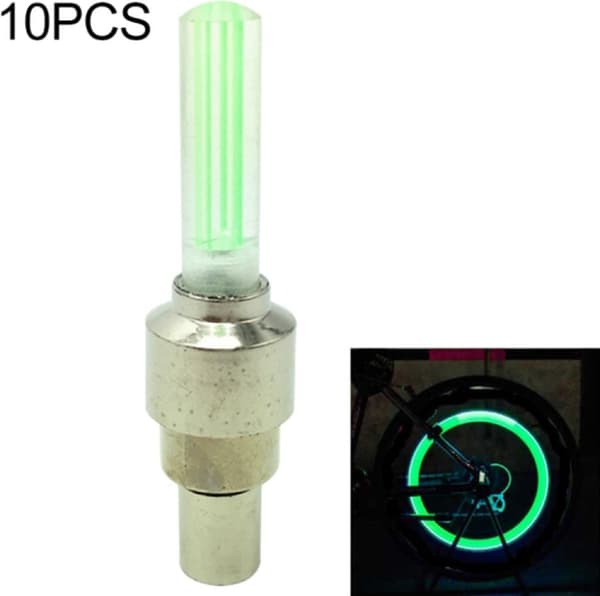 10 kpl LED-pyöränvalot, venttiilinhatut, pyörätarvikkeet, pyöränvalot, pinnavalo (vihreä)