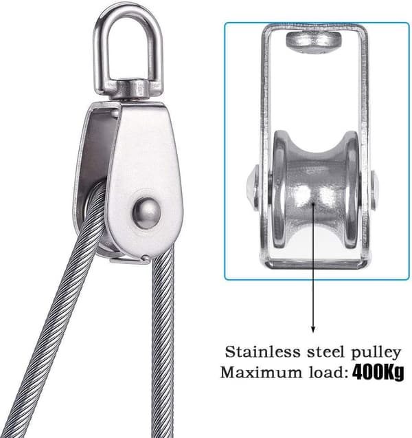 M50 304 Rustfrit Stål Enkelt Hjul Drejelig Rulle Bæreevne 400 kg