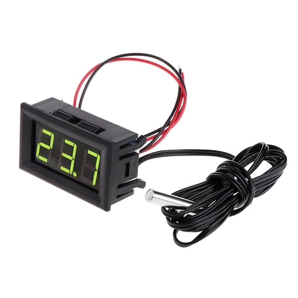 50~110 C För DC 12V Digital LED Termometer Bil Temperaturmåler Panel Me Grøn Green