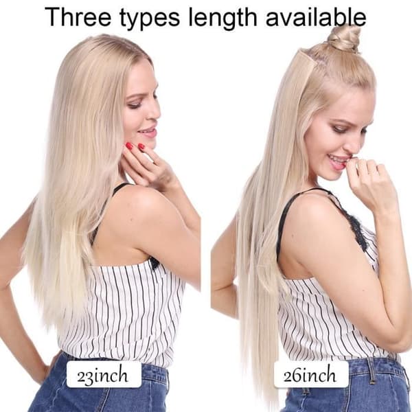 Mørkebrun - 23 tommer - HAIRRO Lange og glatte syntetiske hårforlængelser til kvinder, 5 clips, 46-76cm[DB]