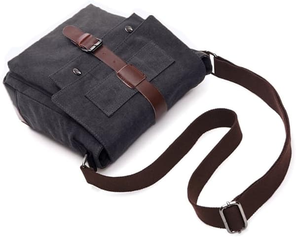 Herr Canvas Axelväska (Svart) Messenger Bag Canvas Väska Axelväska