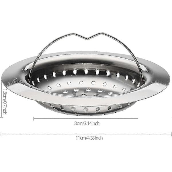 2 vaskesier med håndtag, vask i rustfrit stål, rist, 110 mm diameter