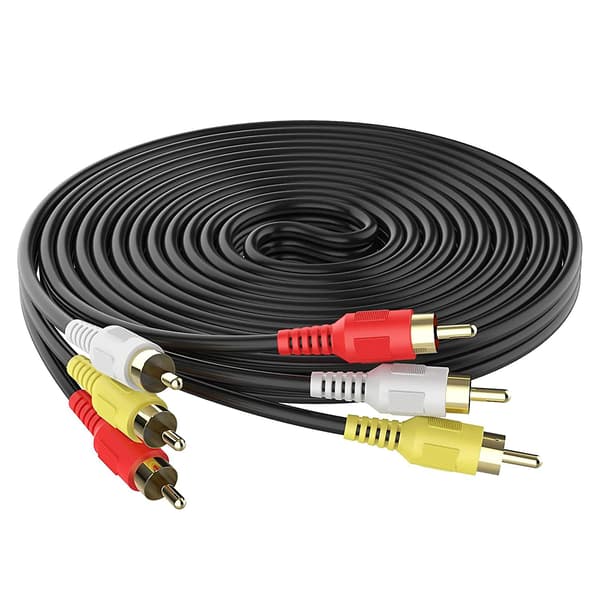 Audio Video RCA-kabel 3RCA til 3RCA Kompositt AV-kabel for digitalboks-høyttalere