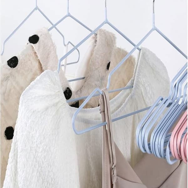 Metal Hangers with Premium Rubber Coating - Highly Durable - Space Saving - Wardrobe Hangers -