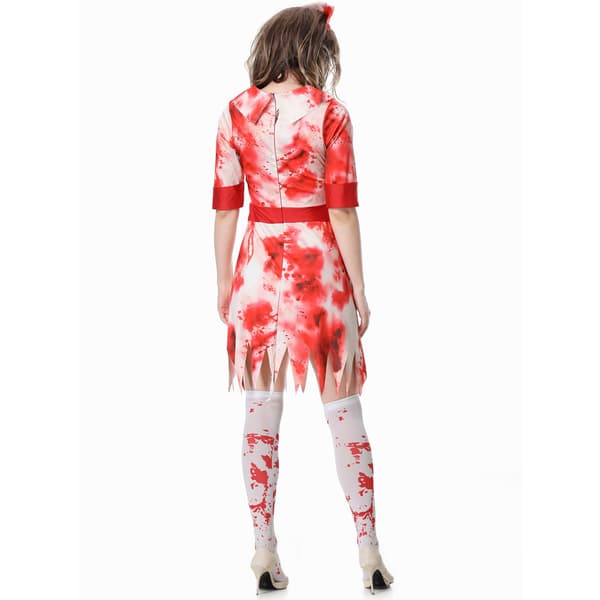 1 set Halloween blodfläckad sjuksköterskeuniform cosplay kostym