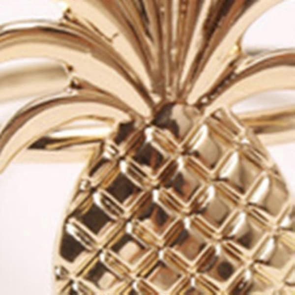 12 stk Ananas Servietring Metallbelagt Servietring Ringstativ Bryllup Feriefest Borddekorasjon
