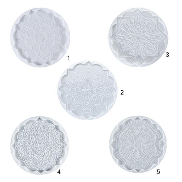 Mandala DIY Homemade Mold Coaster Crystal Dripping for Creative Silicone Mold Crystal Drip Placemat Mold for DIY Crafts