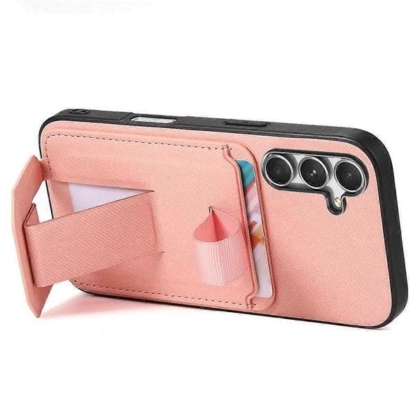 Kompatibel med Samsung Galaxy A57 5G Etui Stoftekstur TPU PU Læder PC Telefon Bagside med Kortholder Støtte