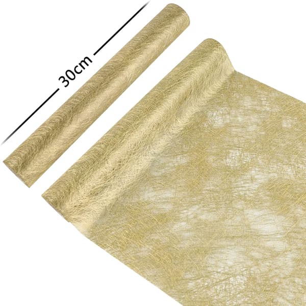 1 pc Gold Reusable Decorative Non-Woven Fabric Table Runner, Elega
