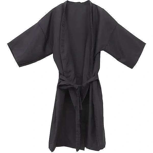 【xj】Salong Klient Klänning Rockar Cape Frisör Hårklippning Förkläde För Kunder Kimono Stil (svart)