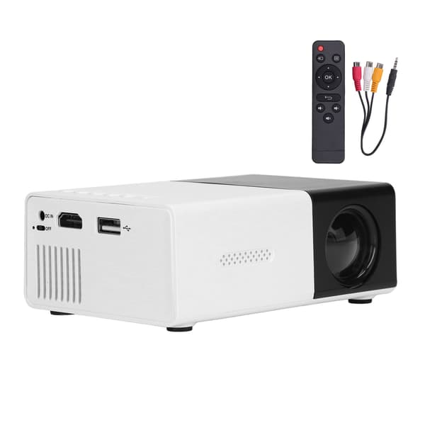 Mini Projector Built-in Speakers Diffuse Reflection Imaging Black 1080P Portable Movie Projector 100‑240V US Plug