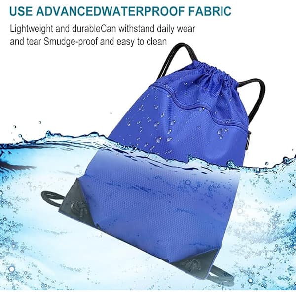Drawstring Gym Bag - Large Capacity 50*40cm Drawstring Backpack - Swimming Sports Bag - 600D Thickened - Waterproof and Scratch-Resistant