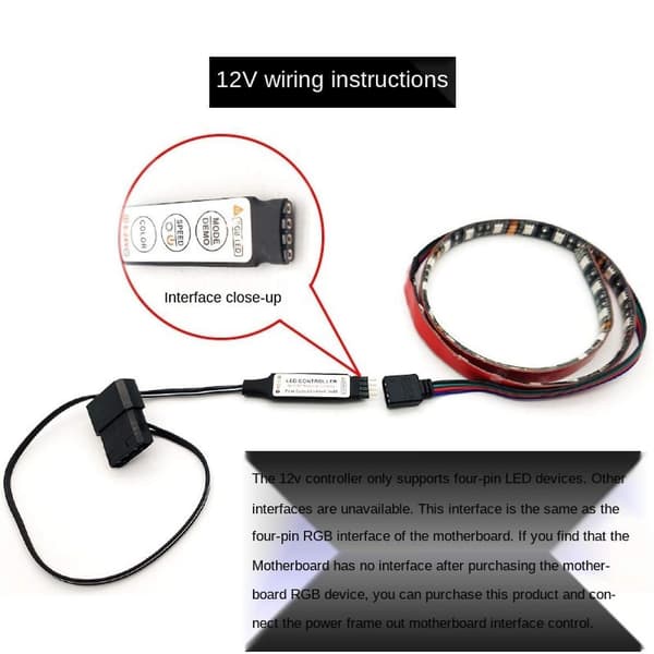 Datorfläkt belysningseffekt controller, 5v 3-pin/12v 4-pin Rgb fläkt utrustning tråd kontroll/fjärrkontroll Co