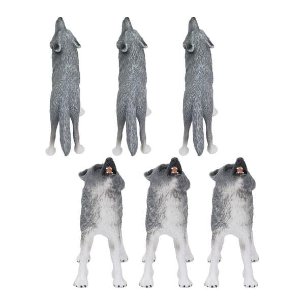 6 Pcs Wolf Figures, Lifelike Educational Arctic Wolf Animal Models for Collection Gifts, Cake Decorations