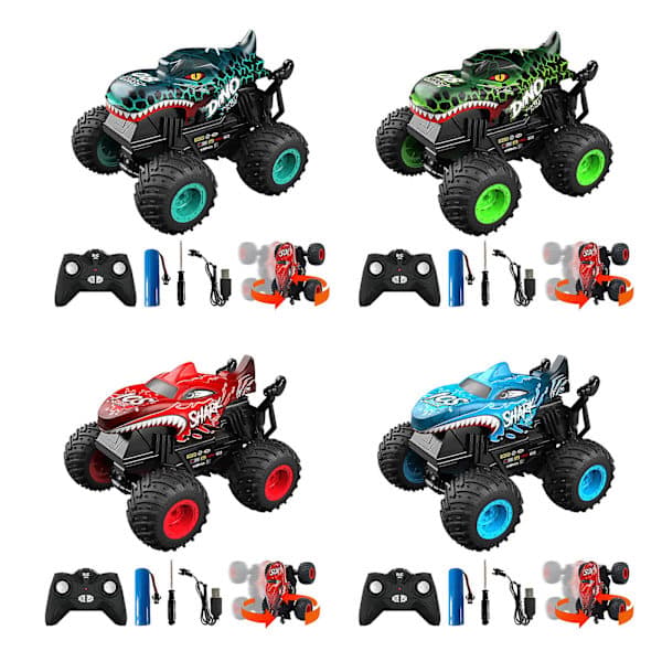 Fjernstyret bil, 2,4 GHz haj-tema monstertrucks til børn julegave, ny [DB] A A