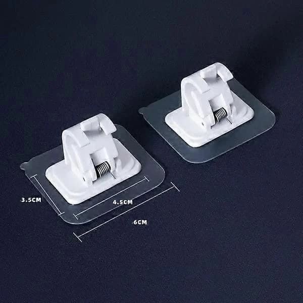 2 Pcs Self-Adhesive Curtain Rod Holders, Easy Curtain Hanging White Transparent