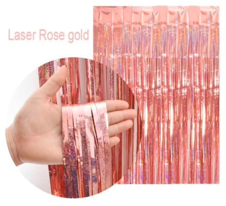 Glitrende gardin, dørgardin - 2m*1m - Pink Pink