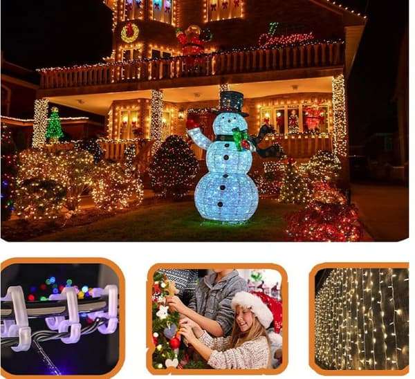 50-pak udendørskroge til lyskæder Sort