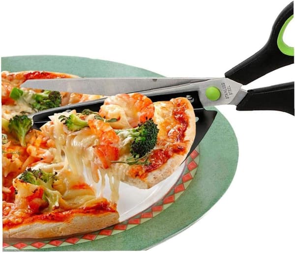 Pizzasaks, køkkensaks i rustfrit stål med aftagelig