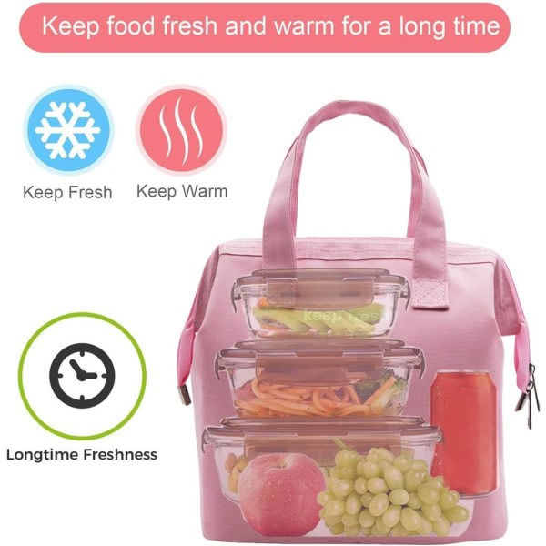 Isolerad lunchväska enkel Bento kylväska lunch (rosa)