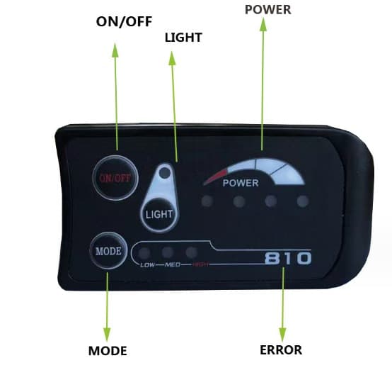 LED-displaykontakt 810 for elsykkel, vanntett
