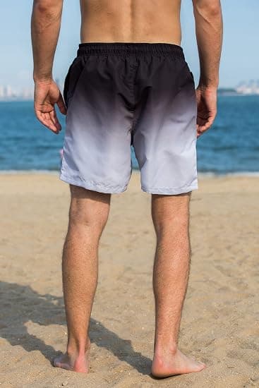 Badebukser for menn, korte badeklær med nettingfôr, badeshorts