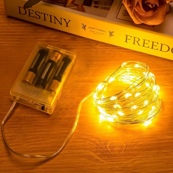Battery Operated String Lights 1-pack 5 Meter 50 LED Mini Battery Operated String Lights Twinkle Lights Mason Jar Lights Waterproof Firefly Lights DIY
