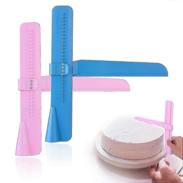 Professional Adjustable Smooth Fondant Cake, Adjustable Height Smoother Fondant Cake Smoother Right Angle Smoother (Pink) (3 pcs)