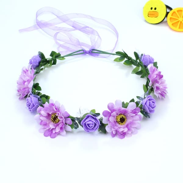 4 stk kunstige evighetsblomster koreansk stil brudekrone hodeplagg ferie hårtilbehør bryllupsbilde konfirmasjonsbilde hodebånd (blå)