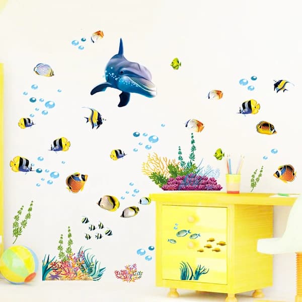 Underwater World Dolphin Wall Decals Wa_tfrf