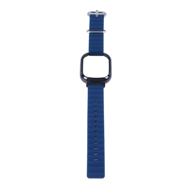 Watch Strap Adjustable Soft Skin-friendly Durable Watch Band with Protective Case for Honor Watch 4 Midnight Blue