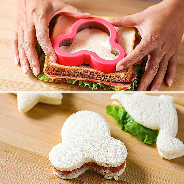 Sandwichkexformar Set om 4, Rostfritt Stål Kexformar, Kexformar, Grönsaker, Frukt, Bröd, Kexformar