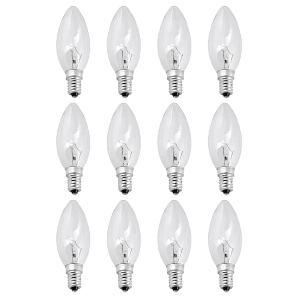 12x Lampa 40W E14 Lyskilde Klar Hvit Klassisk Glødepære STOL