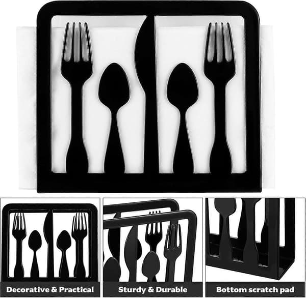 2 stk. Servietholdere med Bordmønster, Servietholder, Metal