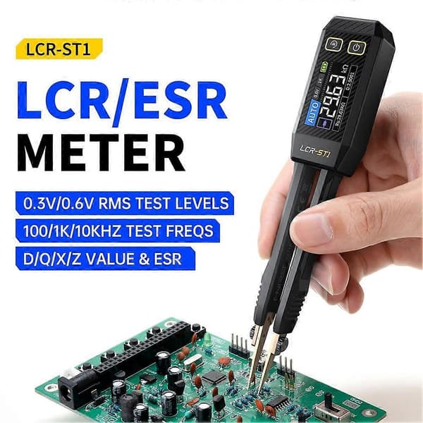 LCR-ST1 10KHz LCR Meter Tweezers, Mini Smart SMD Tester, Automatic Component Recognition Electronic Comp