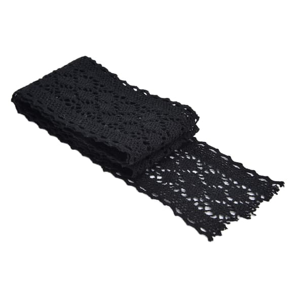 Lace Trim 10 Yard Exquisite Pattern Eco-Friendly Durable Skin-Friendly White Lace Ribbon for Wedding Party Black