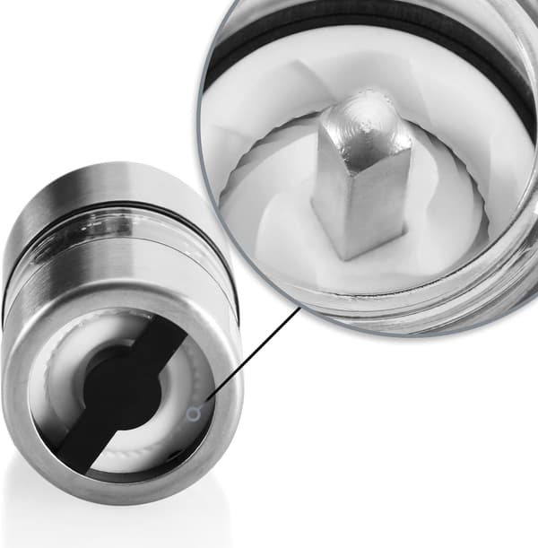 2x Mini salt- og pepperkvern i rustfritt stål med keramisk slip