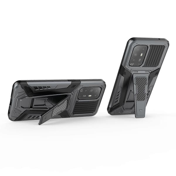 For OPPO F19 Pro+ 5G War Chariot Series Armor All-inclusive Shockproof PC + TPU Protective Case with Invisible Stand