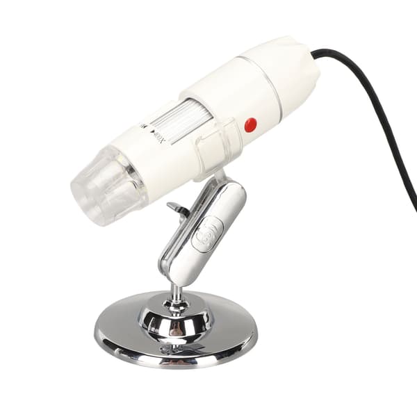 Digital Microscope HD 25x to 400x Analog AV Output Mini Electronic Microscope with 8 LEDs for TV 100‑240V EU Plug