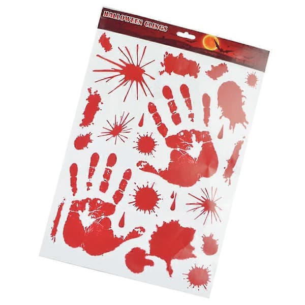 Bloody Footprints Handprint Stickers Halloween Decorations Bloody Hand