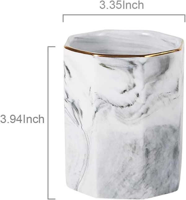 Keramisk bordspennestativ med marmorstruktur