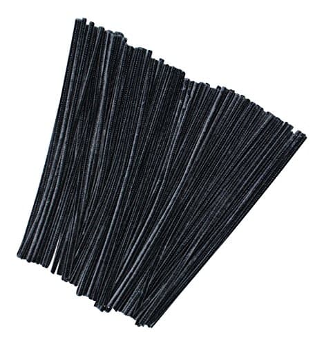 100 Sorte 30 cm x 6 mm piberensere til hobby, chenille, lange, jumbo