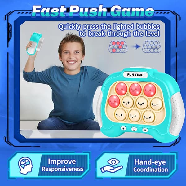 2 Blå Pop it Elektroninen Lelu Lapsille Aikuisille, Pop Fidget it Valo