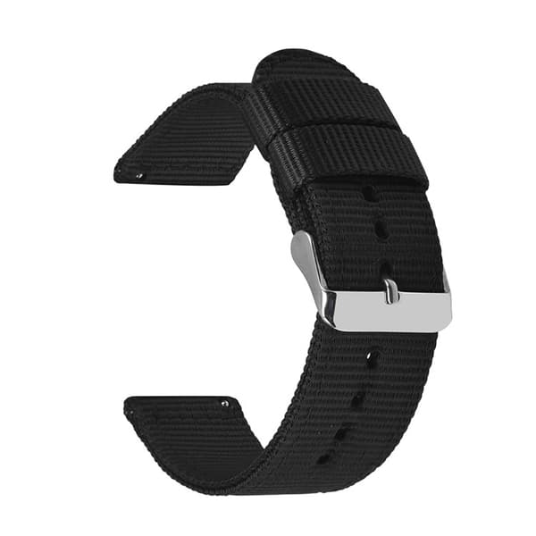 Svart reim (22 mm) - Lett utskiftbart nylonarmbånd for menn