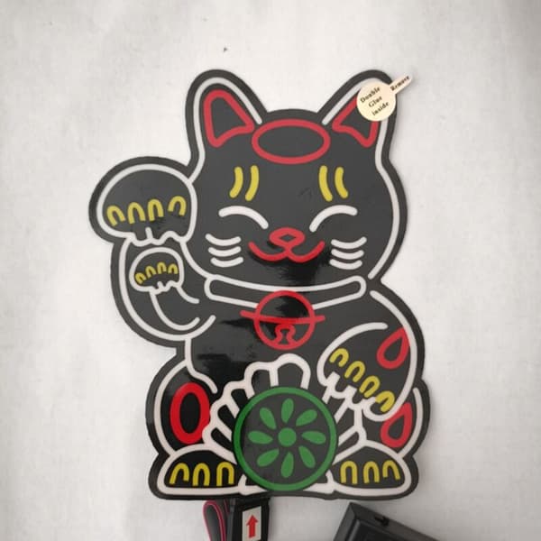 Fortune Lucky Kitty Bilrude Sikkerhedsmærkater LED-lys til JDM Glow Panel Dekoration Tilbehør