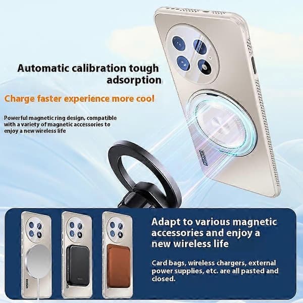 Case for OnePlus 13 Compatible with MagSafe Stand TPU PC Heat Dissipation Phone Case - Blue