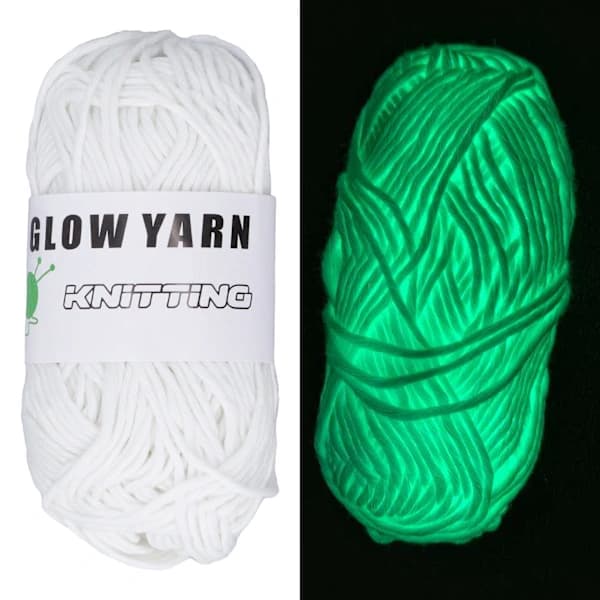 164 fod selvlysende tykt garn DIY polyestervæv glødende strikkegarn til tæppe sweater hat Farve 1