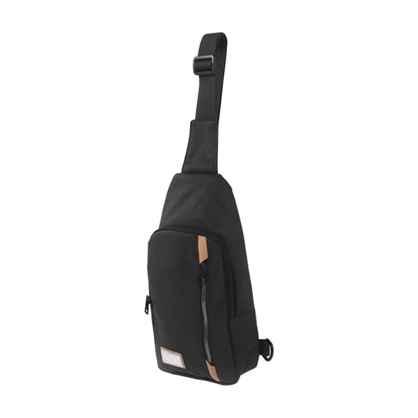 GOLDEN WOLF Chest Sling Bag Adjustable Shoulder Strap Waterproof Messenger Backpack Black