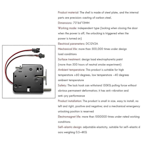 2x 12v 2a Intelligent Electronic Control Electromagnetic Lock, Cabinet Lock, Access Control S